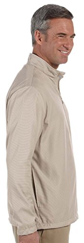 Ashworth Men's Houndstooth Half-Zip Jacket - KHAKI - S