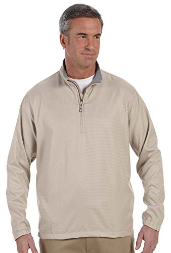 Ashworth Men's Houndstooth Half-Zip Jacket - KHAKI - S thumbnail