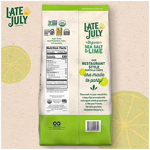 Late July Tortilla Chips Sea Salt and Lime 14.75 Oz thumbnail