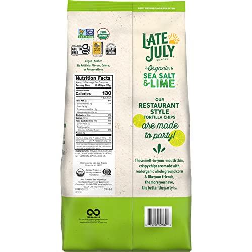 Late July Tortilla Chips Sea Salt and Lime 14.75 Oz thumbnail