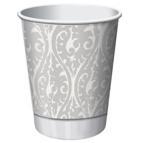 Creative Converting Devotion Cross Hot or Cold Beverage Cups, Silver, 8 Count