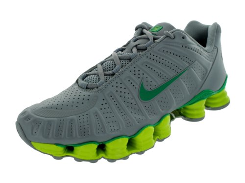 Nike Men's NIKE SHOX TLX RUNNING SHOES 10 (WOLF GREY/STADIUM GREEN/VOLT)