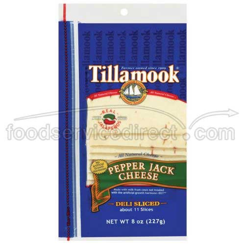 Tillamook Shingled Sliced Pepper Jack Cheese, 8 Ounce -- 12 per Case.