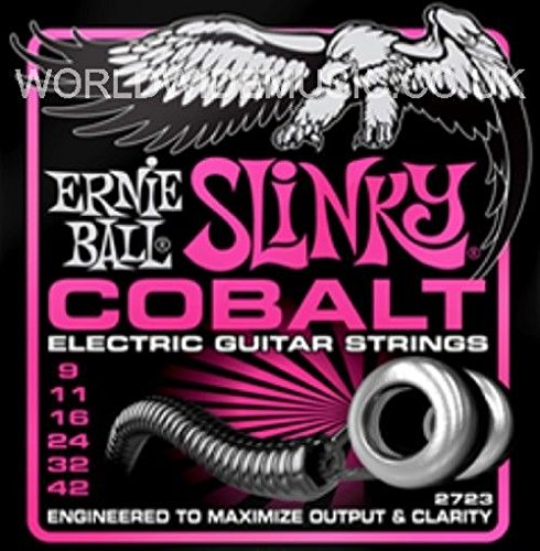 1 Set of Ernie Ball Super Slinky Cobalt 9 - 42 Electric Guitar Strings (2723) ,WHO#-MVOW382HRT18360