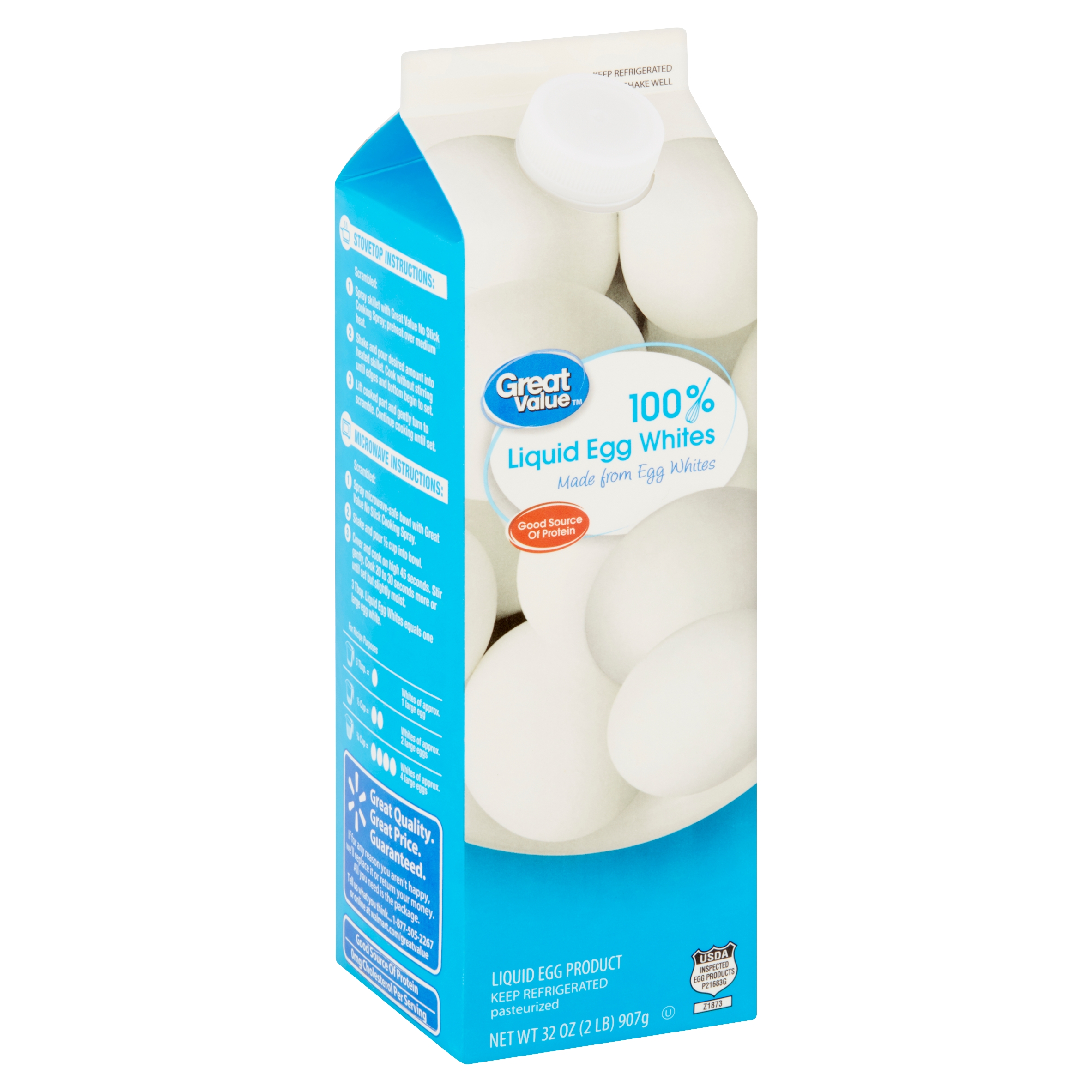 Great Value 100% Liquid Egg Whites 32 Oz Image