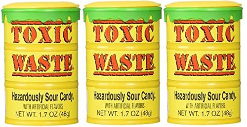 Toxic Waste Hazardously Sour Candy Barrel 1.7 Oz - Pack of 3