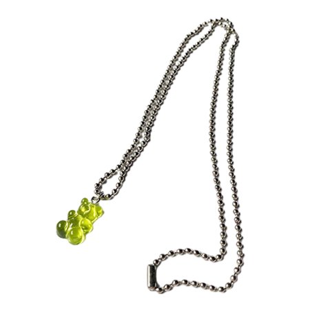  Gummy Bear Necklace Resin Candy Color Cartoon Pendant Chain for Women Girls Gift