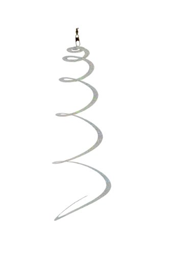 In the Breeze 4888 — Lil  Silver Sprite — Holographic Mylar Decoration  4.5  X 12   12  — Yard and Garden Decoration — Humane Animal Deterrent
