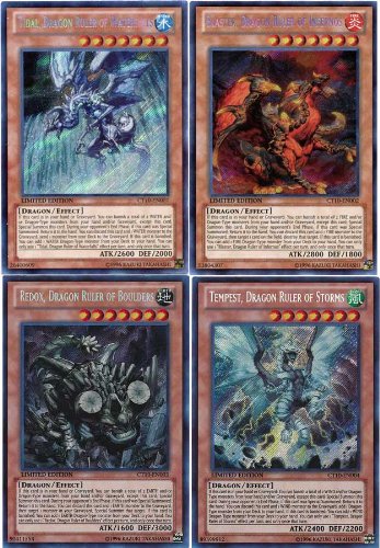 YuGiOh 2013 Holiday Tin Promo Set of All 4 Secret Rare Single Cards [CT10-EN001-CT10-EN004]