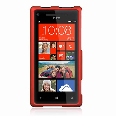 CoverON® Matte Snap-on RED RUBBERIZED Hard Case Cover for HTC 6990 / ONE / WINDOWS PHONE 8X ATT / TMOBILE with PRY- Triangle Case Removal Tool [WCM14 thumbnail