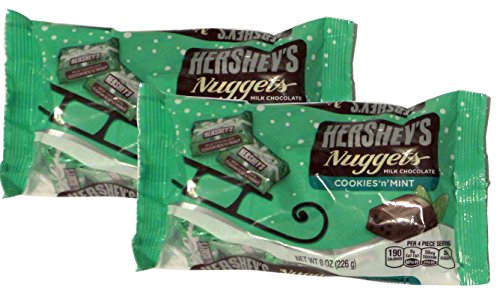 Hersheys Holiday Milk Chocolate Cookies N Mint Nuggets Bag, 8 Ounce (2 Pack)