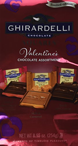 Ghirardelli Chocolate Squares Valentine's Chocolate Assortment Dark & Strawberry, Milk & Caramel, & Dark 60% Cacao, 8.95 Oz. thumbnail