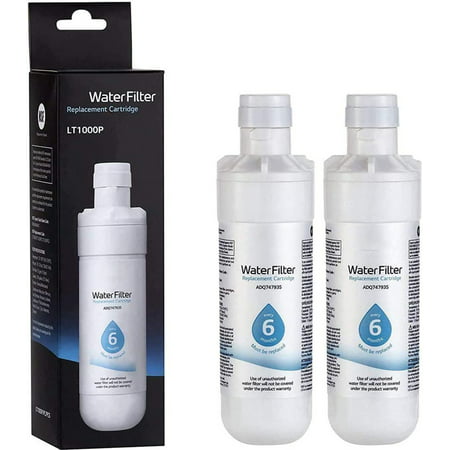 2PCS ADQ747935 LT1000P Water Filter Replacement  Compatible with LG Models: ADQ747935  MDJ64844601  LMXS28626D  LT1000PC  LT-1000PC Kenmore 46-9980  4