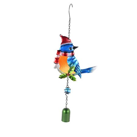 W#3251，Creative Metal Iron Wind Chime Pendant Christmas Series Glass Color Painting and Painting，O#3251 GU4