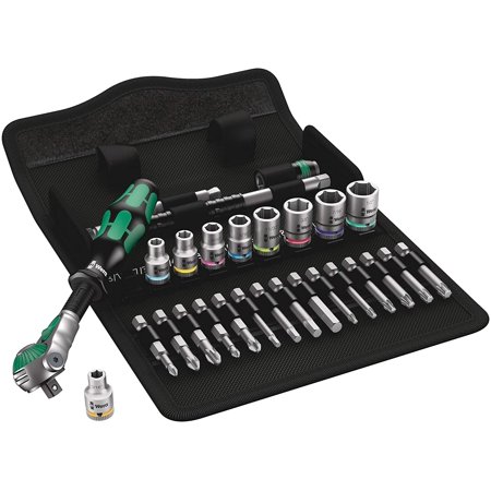 5004019001 Zyklop 8100 SA9 1/4  Drive Metal-Speed Multi-Function Ratchet & Socket Set (28Piece) by Wera