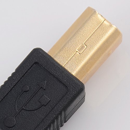 10Ft Long GOLD Plated Hi-Speed USB 2.0 Cable for Hp Deskjet 2510, 2512, 2514, 2540, 2542, 2544, 3512 E-All-in-One Printer by IPAX® Golden in Retail B thumbnail