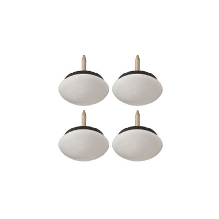 2pk National Hardware MMMC-6858 National Hardware S845-935 Stanley Nail on Glides 3/4 Inch White Plastic 4 Pack