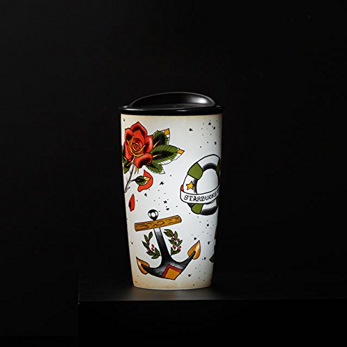 Starbucks Vintage Tattoo Dot Double Wall Traveler, 12 Fl Oz (11051479)
