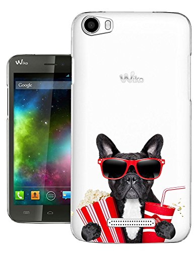 C0504 - Movie Pug PopCorn Juice Movie Time Dog Glasses Design Wiko Lenny 2 Fashion Trend CASE Gel Rubber Silicone All Edges Protection Case Cover