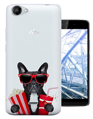 C0504 - Movie Pug PopCorn Juice Movie Time Dog Glasses Design Wiko Pulp 4G Fashion Trend CASE Gel Rubber Silicone All Edges Protection Case Cover