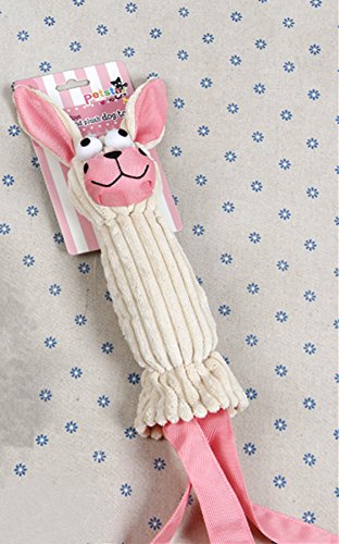 JasGood Corduroy Cute Animal Shap Squeaky Durable Exercise Training Interactive Teeth Clean Dog Puppy Toy Pet Plaything for Medium Small Dog JG168-Pin thumbnail