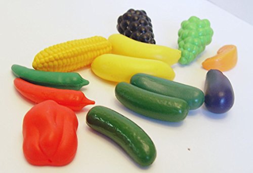 Pretend Play Lot of Play Food 12 Pieces Plastic Fruits and Vegetables