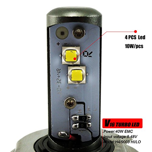 SL 2 Gen 40W H4 Hi/Lo Dual Beam Car LED Headlight Lamp Conversion Kit 4800Lum thumbnail