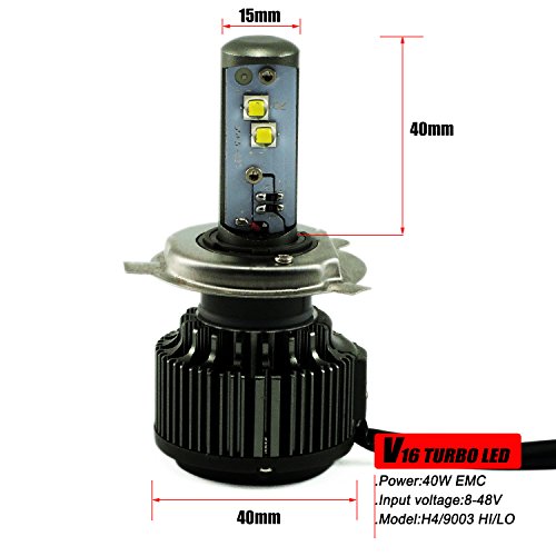 SL 2 Gen 40W H4 Hi/Lo Dual Beam Car LED Headlight Lamp Conversion Kit 4800Lum thumbnail