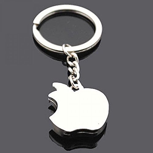 1Pc Imperial Popular Mini Apple Keychain Pop Key Ring Unique Metal Keyfob Color Silver