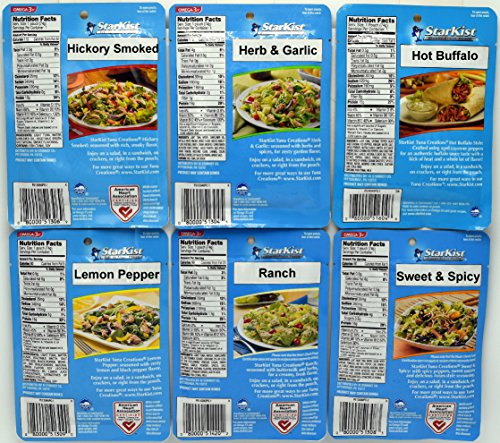 Starkist Tuna Creations Variety Pack, 2.6-Ounce Pouch, 6 Flavors, 2 Pouches of Each Flavor, 12 Pouches Total thumbnail