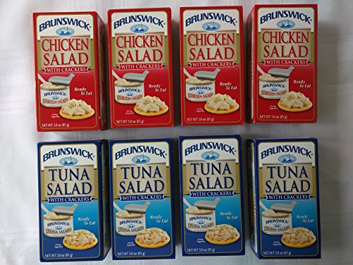 Brunswick Tuna Salad & Chicken Salad with Crackers Ready to Eat Snack Kit 3.0 Oz Each (8 Ct)
