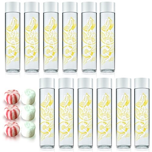 Voss Artesian Sparkling Water Lemon Cucumber Sparkling Flavored Water 375 Ml Including Jummybo Custom Mints - 12 Pack