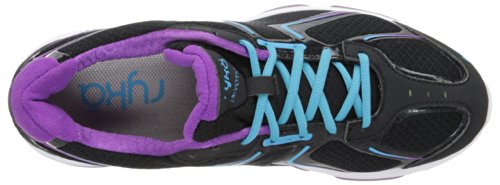 RYKA Women's Devotion Walking Shoe,Black/Dark Purple/Light Blue,10 M US