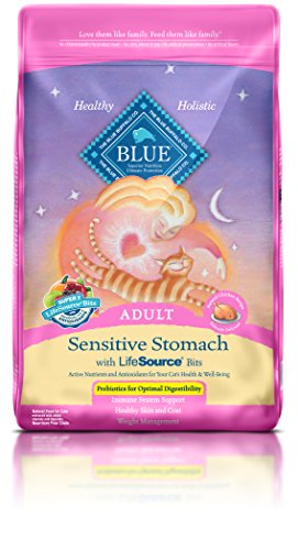 Blue Buffalo Adult Cat Sensitive Stomach Chicken Formula Dry Cat Food, 15 Lb Bag