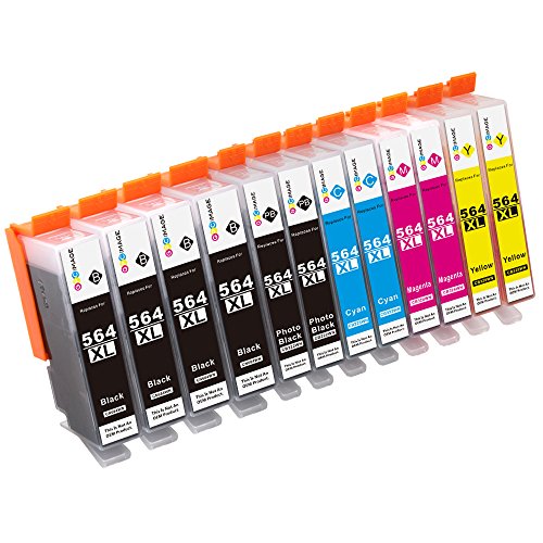 GPC Image Compatible Ink Cartridge Replacement for HP 564XL 564 XL to Use with DeskJet 3520 3522 Officejet 4620 Photosmart 5520 6510 7520 7525 (4 Blac