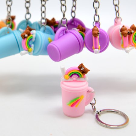 12 Pack - Cup Keychains Beach Party Favors Cute Novelty Charm Cool Gifts Starbucks Boba