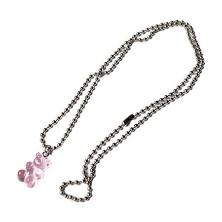 GOLDFUR Gummy Bear Necklace Jewelry Resin Candy Color Cartoon Pendant Chain for Women Girls Gifts
