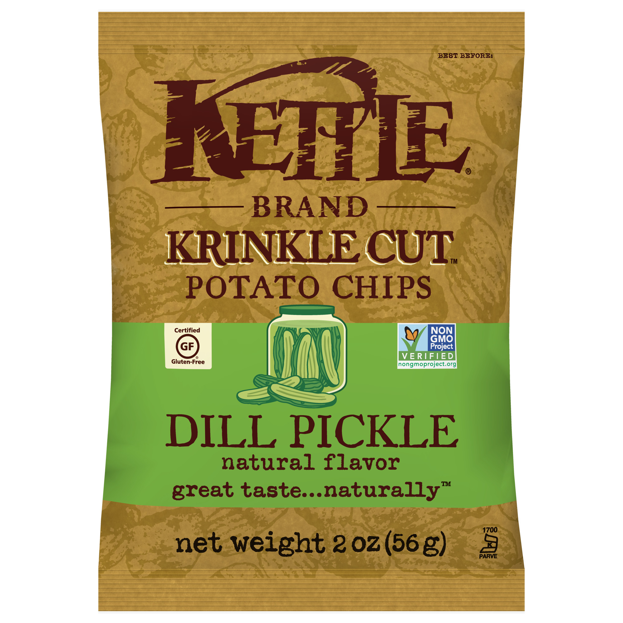 DILL PICKLE KRINKLE CUT POTATO CHIPS, DILL PICKLE