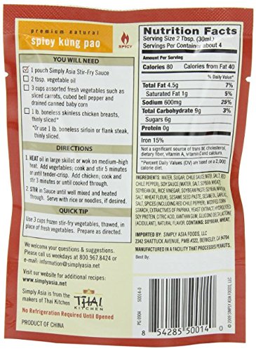Simply Asia Stir Fry Sauce 4 Flavor Variety Bundle: (1) Sweet & Sour, (1) General Tso, (1) Spicy Kung Pao, and (1) Ginger Terikai, 4-4.43 Oz. Ea. thumbnail