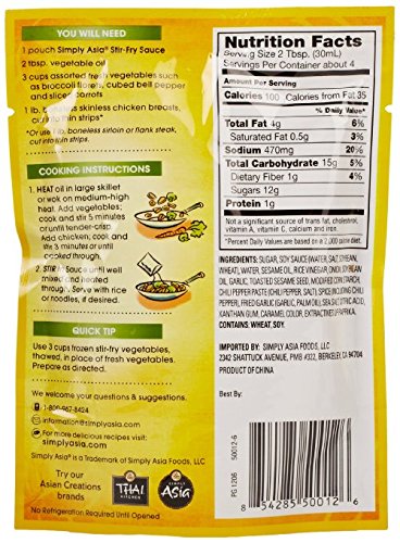 Simply Asia Stir Fry Sauce 4 Flavor Variety Bundle: (1) Sweet & Sour, (1) General Tso, (1) Spicy Kung Pao, and (1) Ginger Terikai, 4-4.43 Oz. Ea. thumbnail