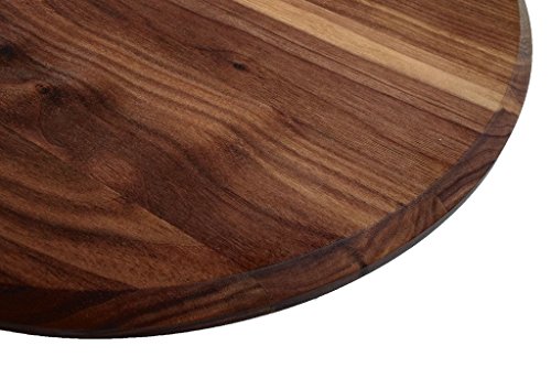 Gourd 17-1/2 Inch Diameter?3/4 Inch Thick?Round Walnut Wood Cheese Cutting Board with Juice Drip Groove thumbnail