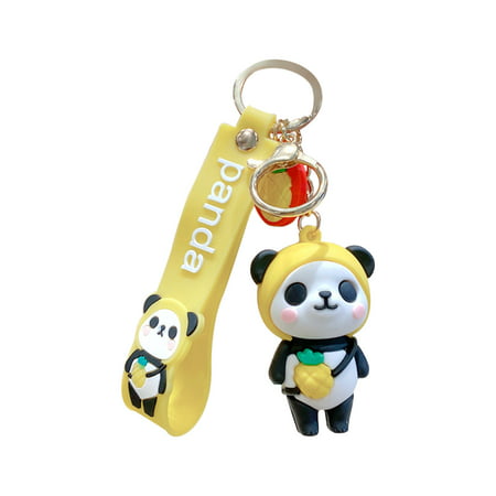 Pandas Figure Pvc for Key Wrist Lanyard Key Ring Holder Office Badge Holder Wristband for Mobile Phone Strap SA9