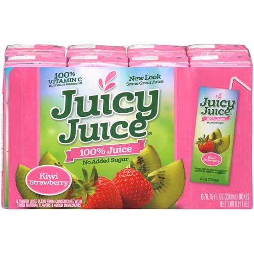 Juicy Juice Kiwi Strawberry Single Serve Box, 54 Fluid Ounce -- 4 per Case.