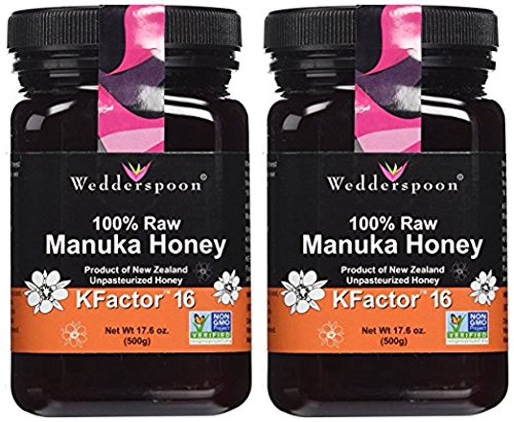 Wedderspoon Raw Manuka Honey Active 16+, 17.6-Ounce Jar (two Pack)