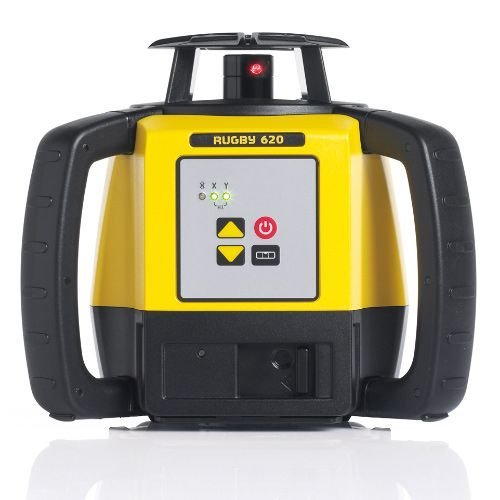 Leica R620,REBasic, Alkaline Rugby 620 2000-Feet Self Leveling Horizontal and Manual Single Slope Rotary Laser Kit with Rod Eye Basic Receiver, Yellow