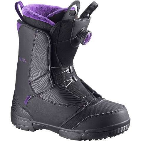 Salomon Pearl Boa Women's Snowboard Boots Black/Grape Juice 4