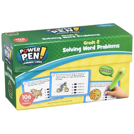 Power Pen Learning Cards: Solving Word Problems Grade 2 (6990)  Include 53 Double-sided Practice Cards by BcTlyInc from USA