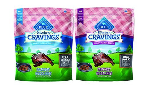 Blue Buffalo Kitchen Cravings Homestyle Dog Treats Mixed 6 Oz X 2 Packs - Chicken Sizzlers and Pork Sizzlers