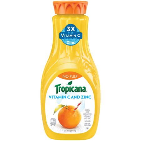 Tropicana Essentials Vitamin C and Zinc No Pulp Orange Juice 59 Fluid Ounce Plastic Bottle