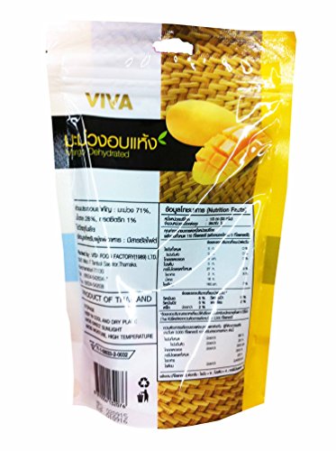 4 Packs of Mango Dehydrated. Fat Free, Extra Low Sugar, Natural Sweet Juicy. Premium Deliicious Fruit Snack by Viva.(100 G/ Pack) thumbnail